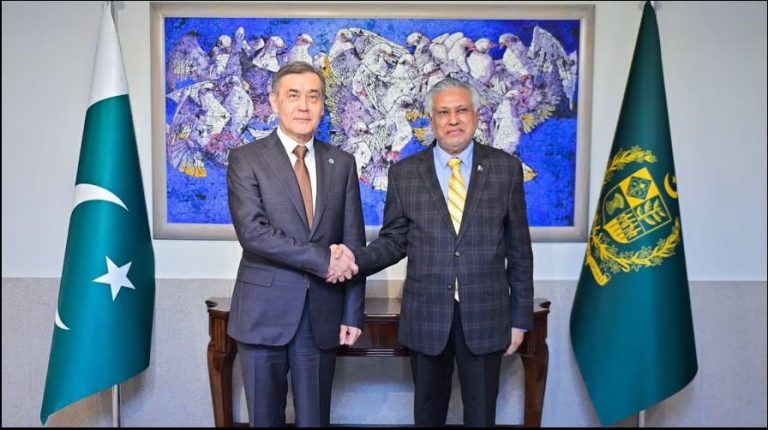 Deputy-Prime-Minister-and-Foreign-Minister-Senator-Mohammad-Ishaq-Dar-Receives-Secretary-General-of-the-Shanghai-Cooperation-Organization-SCO-Nurlan-Yermekbayev-in-Islamabad-Pakistan.