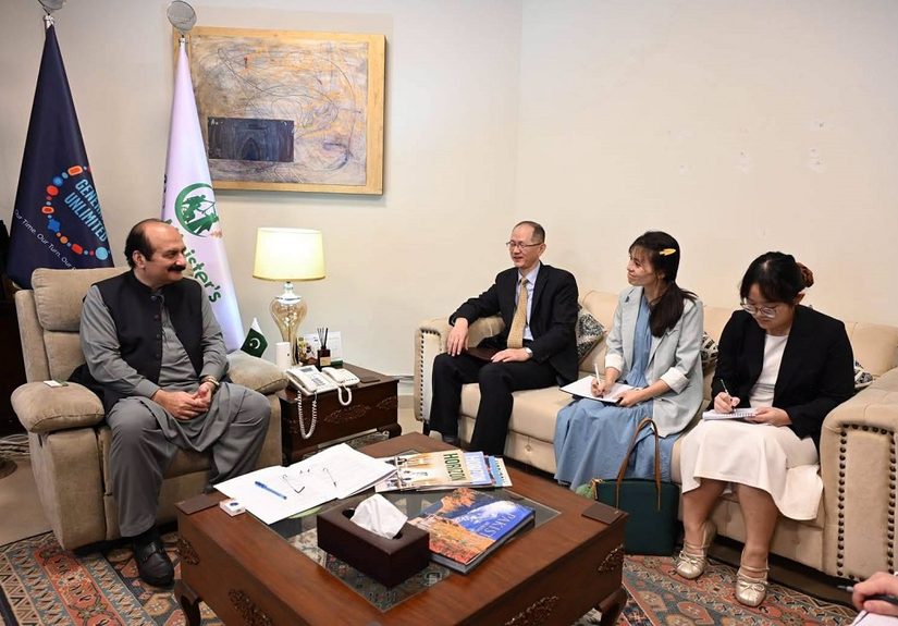 Pakistan and China agree to strengthen youth cooperation in education, skills, employment, technology and innovation as PMYP Chairman Rana Mashhood Ahmed Khan meets Chinese envoy Shi Yuanqiang in Islamabad.